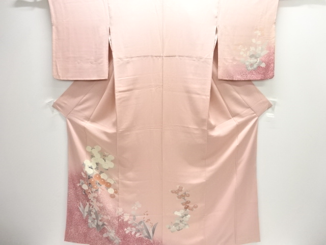 JAPANESE KIMONO / HOMONGI / SILK / HAND PAINTED YUZEN / KIKU